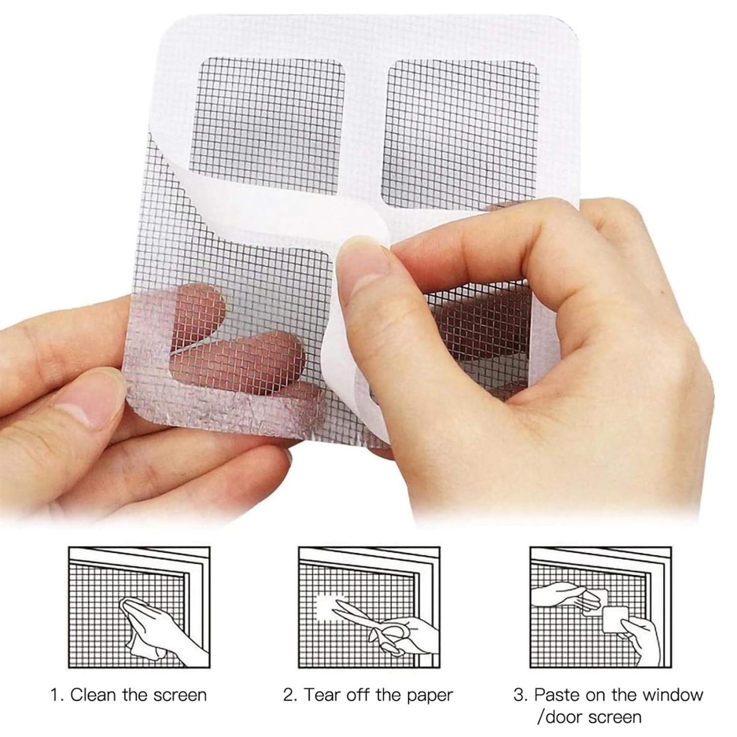 Fiberglass Covering Mesh Patch Adhesive Window Screen Repair Kit Waterproof Screen Repair Replacement Patch