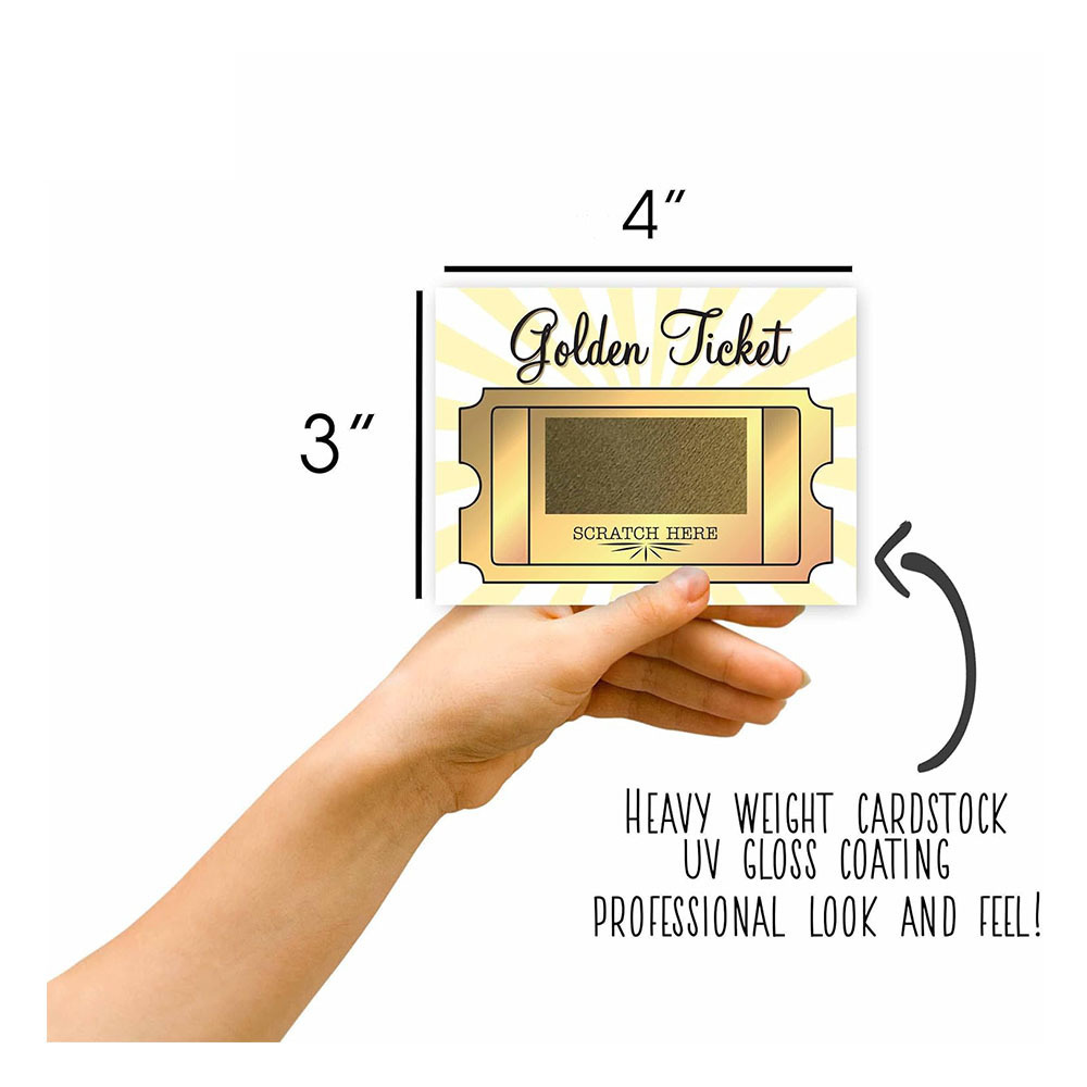 Golden Ticket Make Your Own Scratch Off Tickets Stickers for Small Business Prizes Games Promotion Party Favors and Note Cards