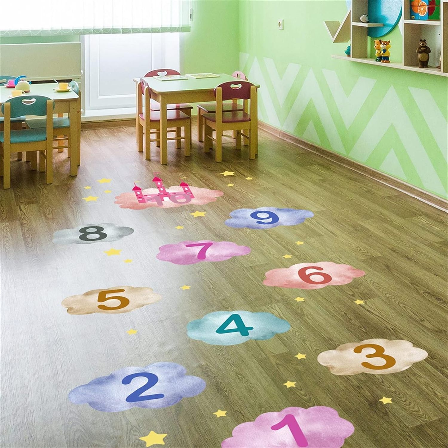 Kids Hopscotch Game Stickers for Classroom and  Home  Sensory Walk Decals