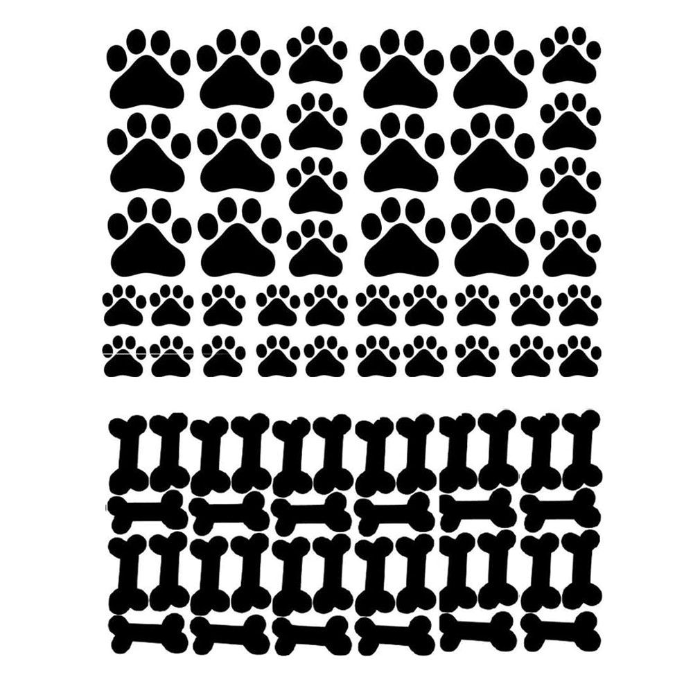 Self Adhesive packaging Dog Paw Print Stickers and Dog Bones Stickers Decorations Wall Floor Windows Decal Sticker for Kids Room