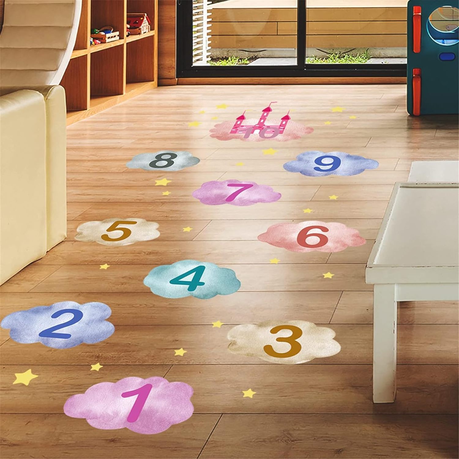 Kids Hopscotch Game Stickers for Classroom and  Home  Sensory Walk Decals