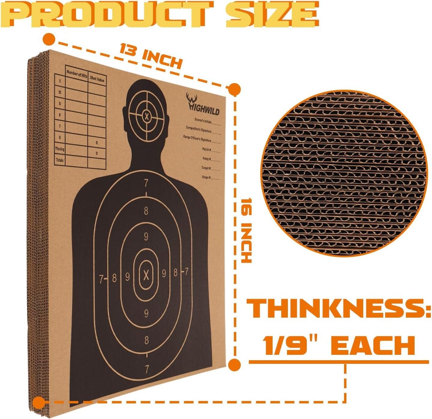 Paper Shooting Targets Silhouette Cardboard Targets for Shooting Torso Paper Targets Highly Visible Instant Feedback