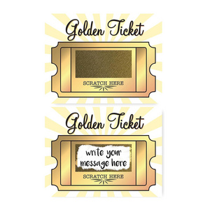 Golden Ticket Make Your Own Scratch Off Tickets Stickers for Small Business Prizes Games Promotion Party Favors and Note Cards