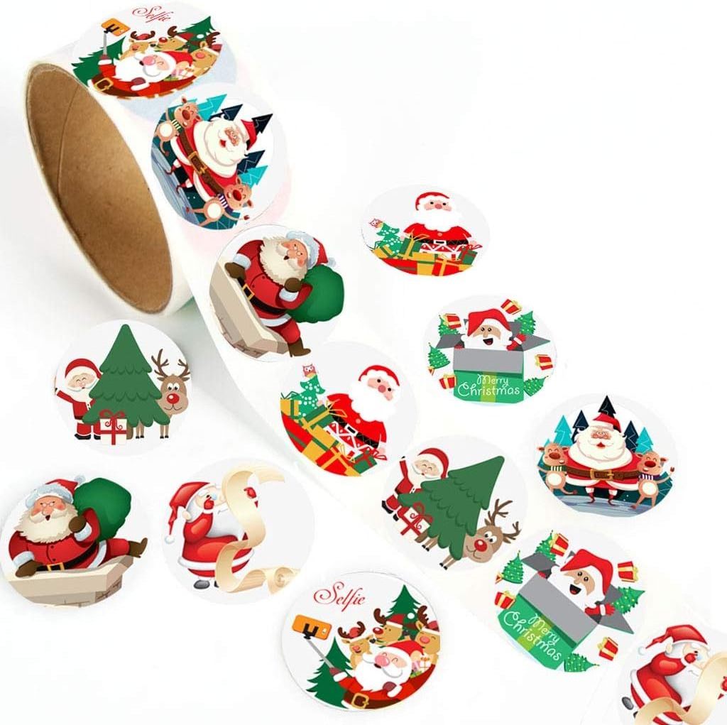 Christmas Holiday Stickers Party Favors Santa Christmas Tree Snowflake Snowman and Merry Christmas Stickers for Party Favor