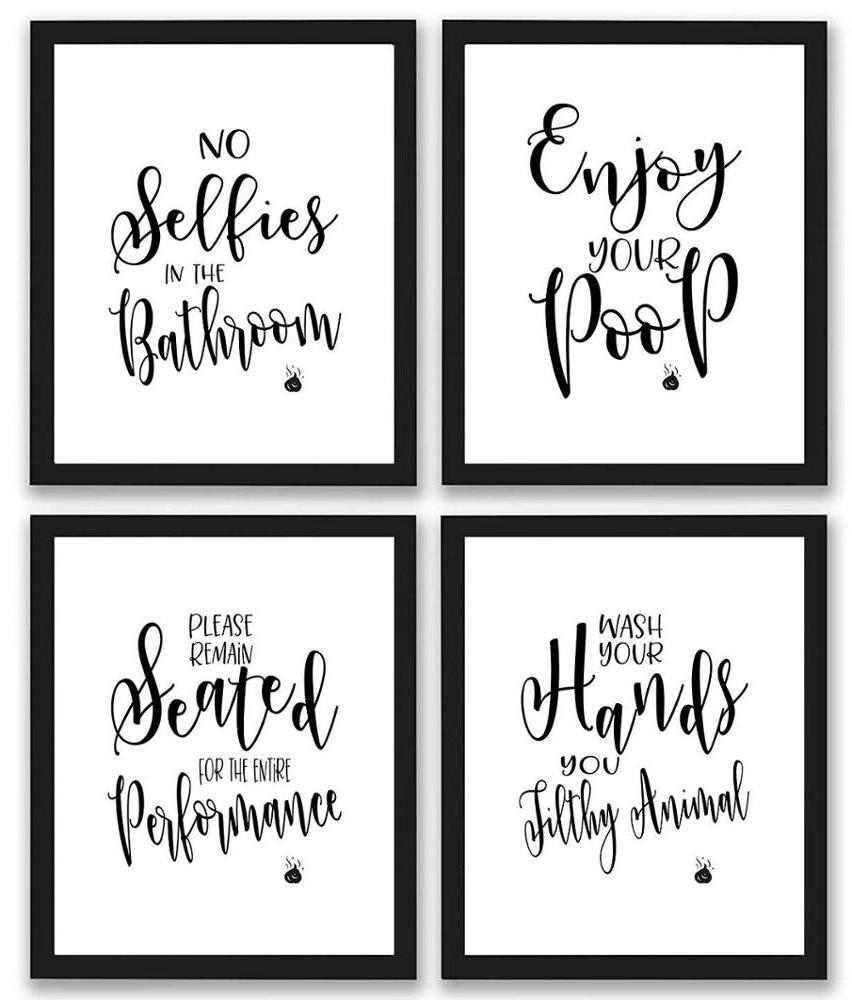 Inspirational Quotes Wall Art Premium Card Stock Sayings Motivational Posters For Bathroom