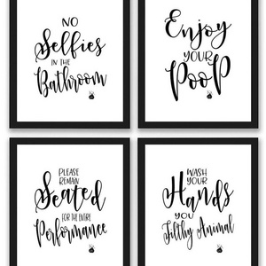 Inspirational Quotes Wall Art Premium Card Stock Sayings Motivational Posters For Bathroom