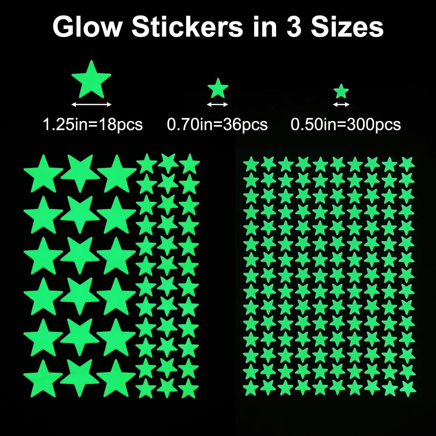 Lasting Glow in The Dark Star Stickers Glow Stickers for Ceiling and Wall Kids Luminous Stickers