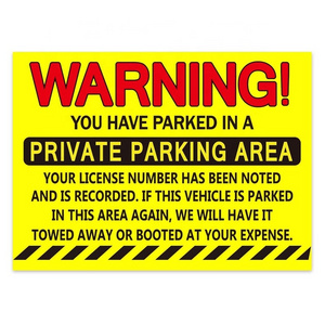 Car parking infraction warning stickers, 50 units, illegal parking trailer fluorescent stickers, 7.5 x 5.5 in