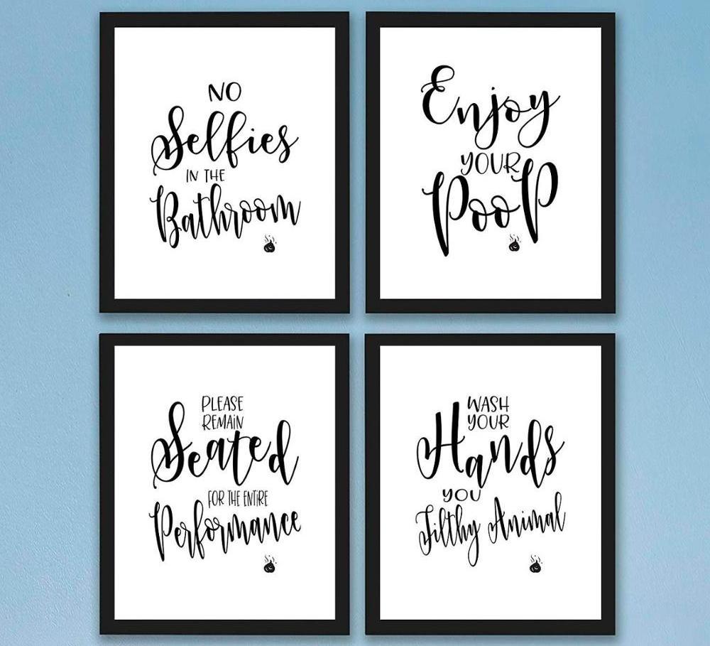 Inspirational Quotes Wall Art Premium Card Stock Sayings Motivational Posters For Bathroom