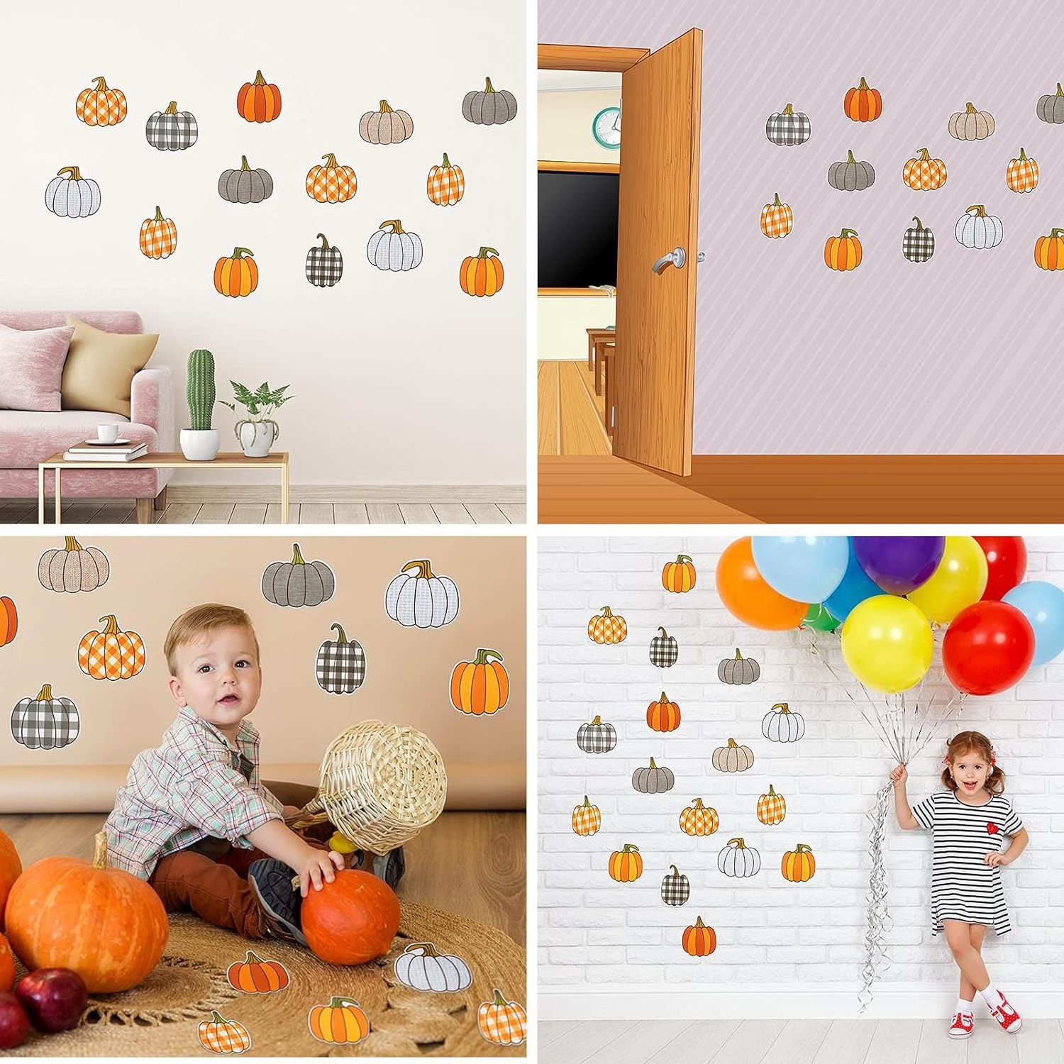 Pumpkin Classroom Bulletin Board Decors Cutouts Thanksgiving Fall Autumn Pumpkins Bulletin Board Accents with Glue Point Dots