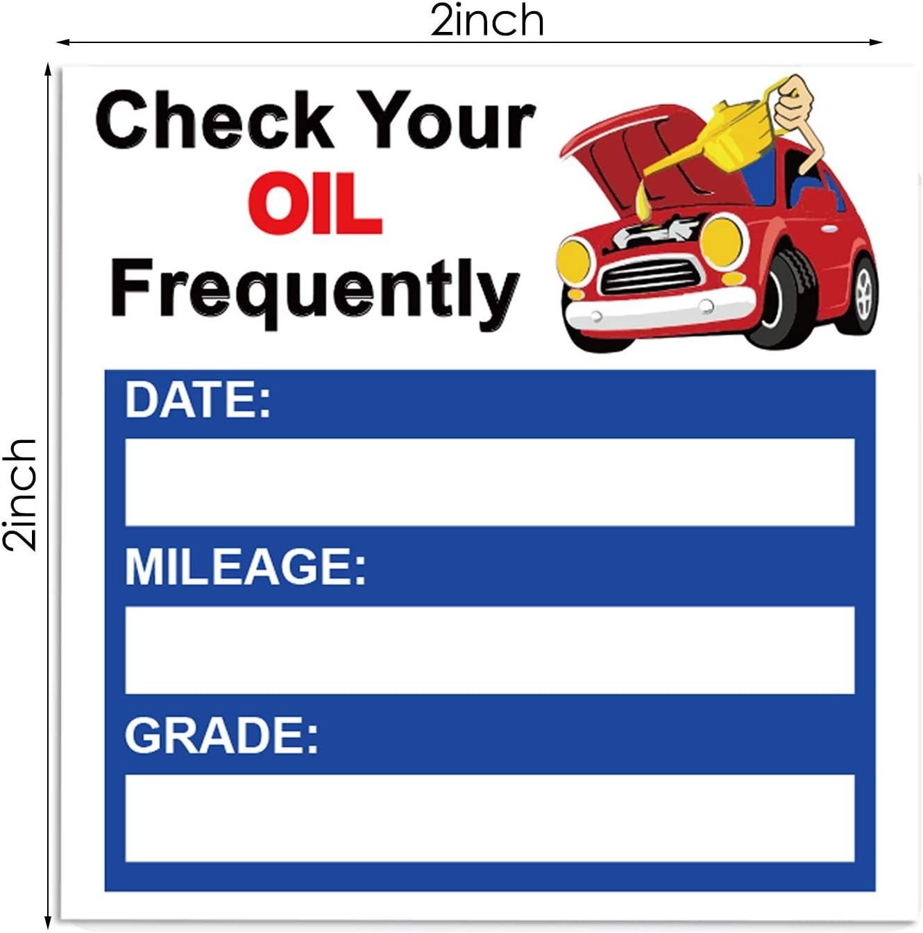 High Quality Waterproof Service Due Sticker Double Sided Next Service for Oil Change Reminder Sticker