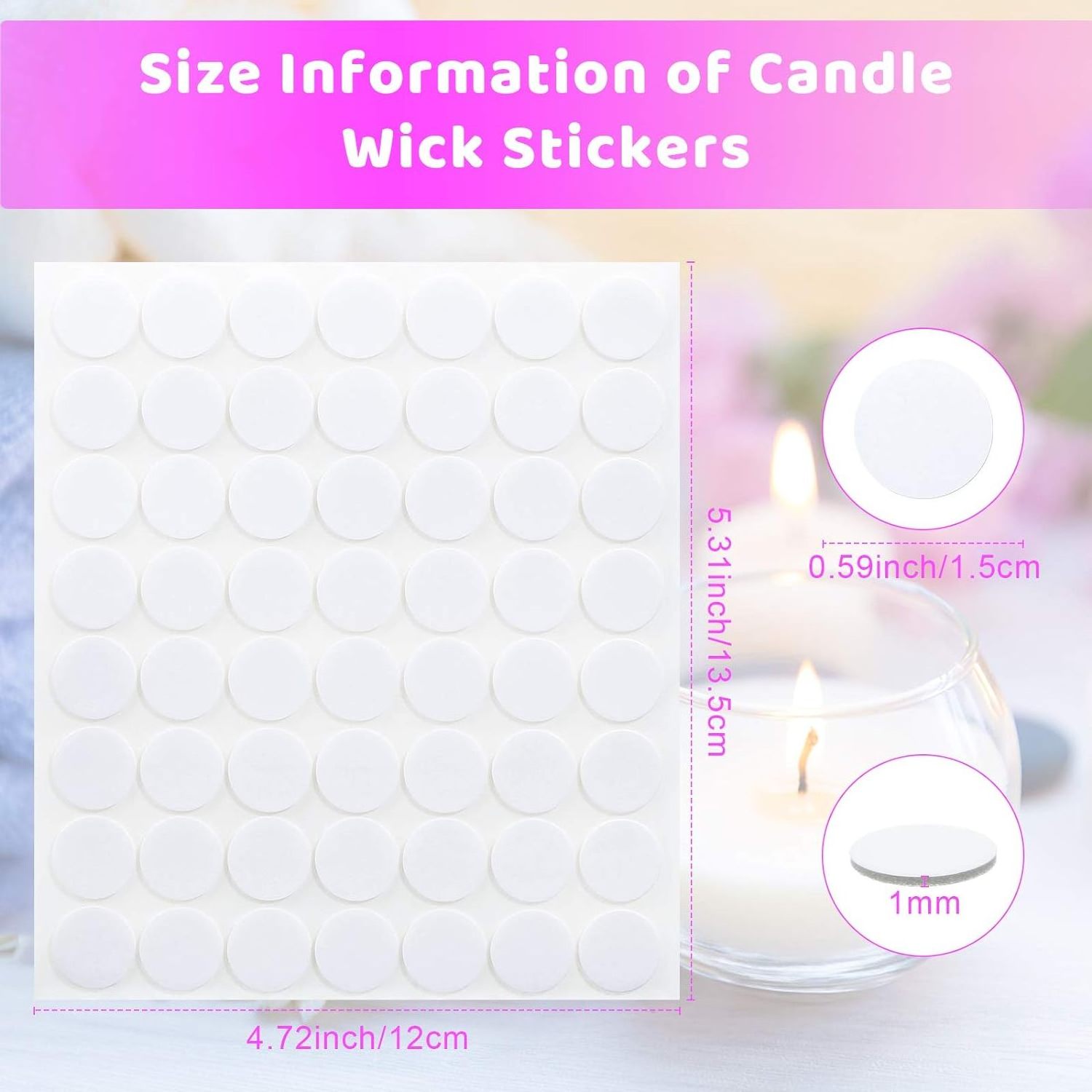 Candle Wick Stickers Making Candle Sticker Heat Resistance Hot Wax Wick Stickers for Candle Making