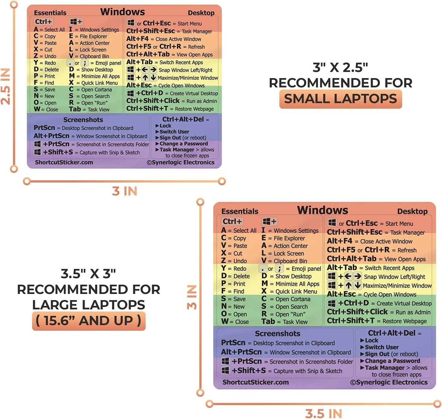 Computer Cheat Sheet Reference Guide Keyboard Shortcut Sticker Durable Vinyl  Sticker