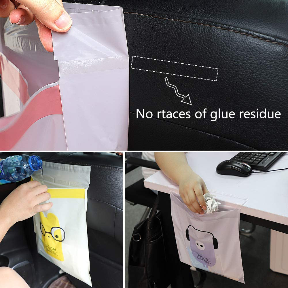 Easy Stick-On Disposable Car Trash Bag Leakproof Vomit Bag Beautiful Kitchen Storage Bag Durable Suitable for Cars Kitchen