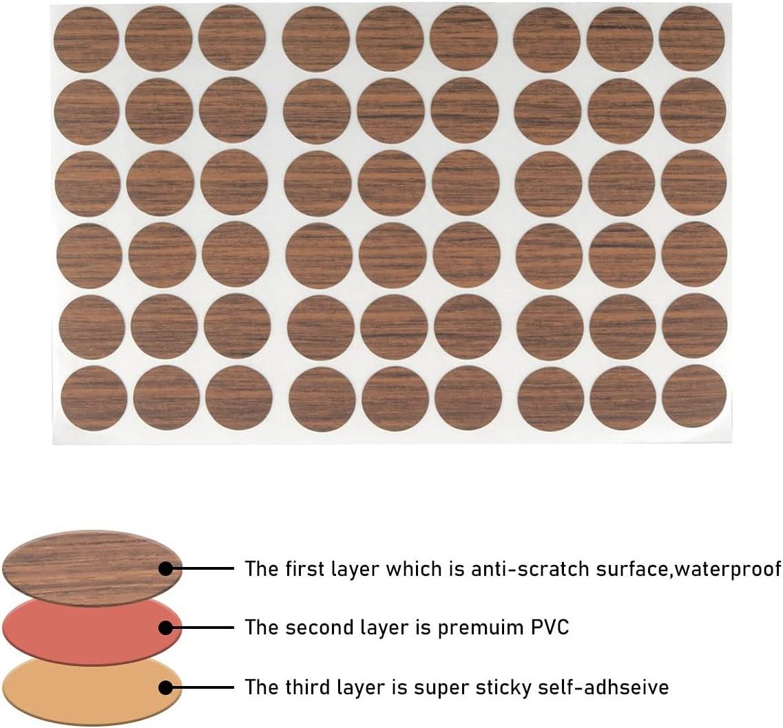 Screw Holes Cover Stickers Self Adhesive Wooden Furniture Cabinet Hole Cover Sticker for Wood Furniture