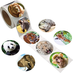 Realistic Zoo Animal Sticker Safari Animal Jungle r Roll for Kids Suitable for Classroom School Party Decoration Accessories