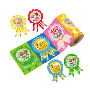 Colorful 100th Days of School Badge Stickers Motivational Reward Sticker Classroom Educational Learning Activities School