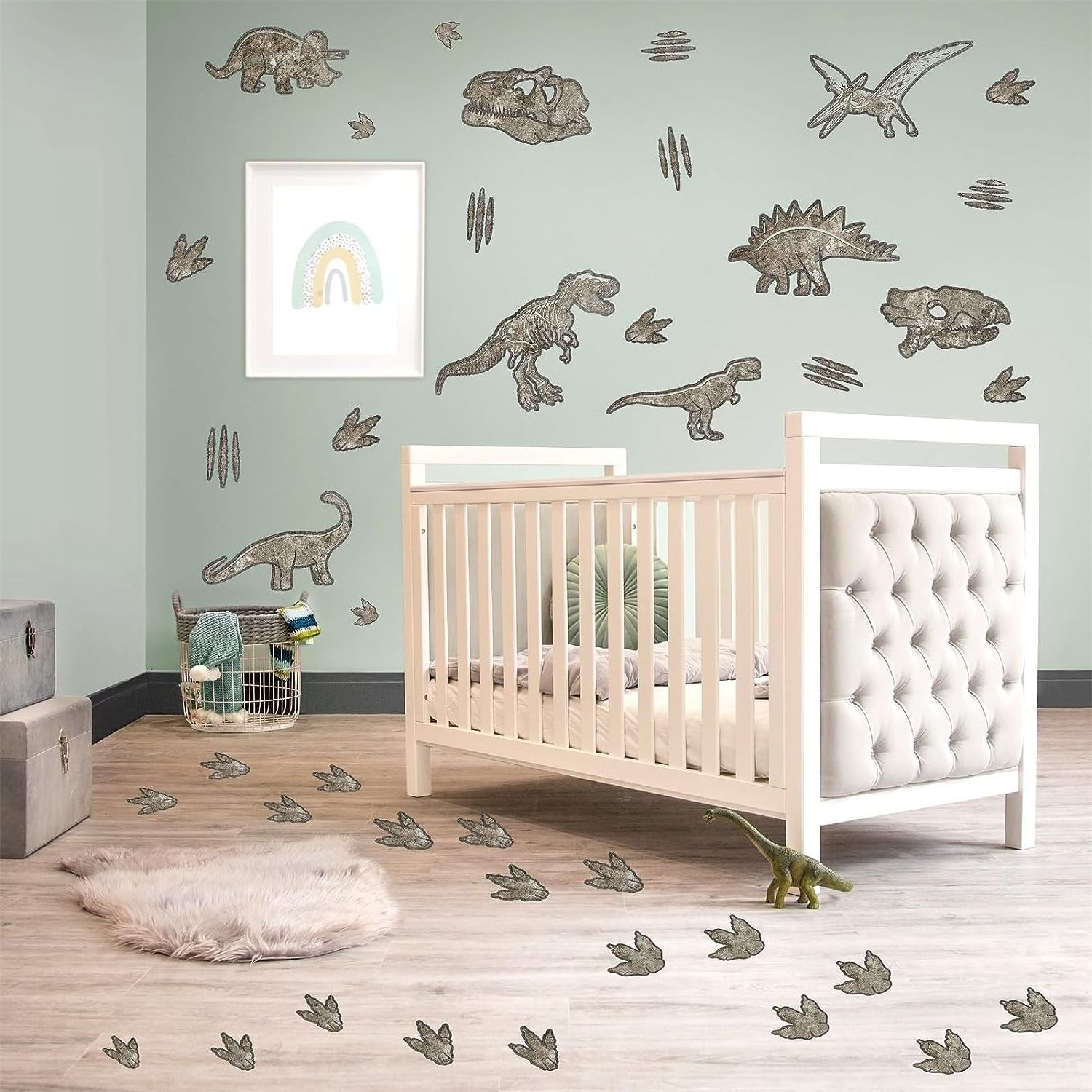 Dinosaur Footprints for Floor Decals Dinosaur Track Wall Decal for Bedroom Vinyl Footprints Wall Stickers for Party Decoration