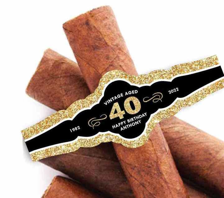 Custom Cigar Band Label  Party Favors - Gift Cigar band Celebration Happy Birthday Cigar Labels