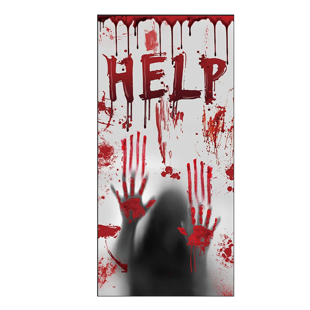 Scary Zombie Hands Halloween Clings Posters for Haunted House Creepy Garage School Dormitory Door Covers Decorations Outdoor