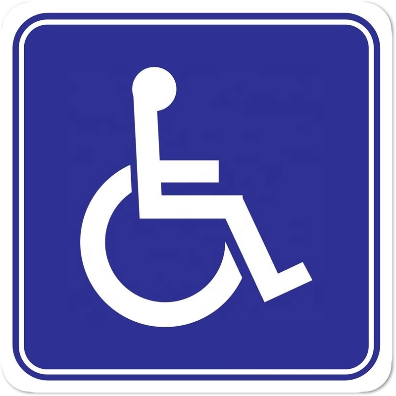 Access Sign Handicapped Disabled Sign | Self Adhesive Vinyl Decal Sticker | Pack of 4 Pcs