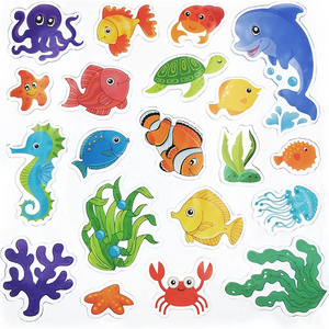 Sea Animals Thick Gel Clings Ocean Window Gel Clings Decals Stickers for Kids