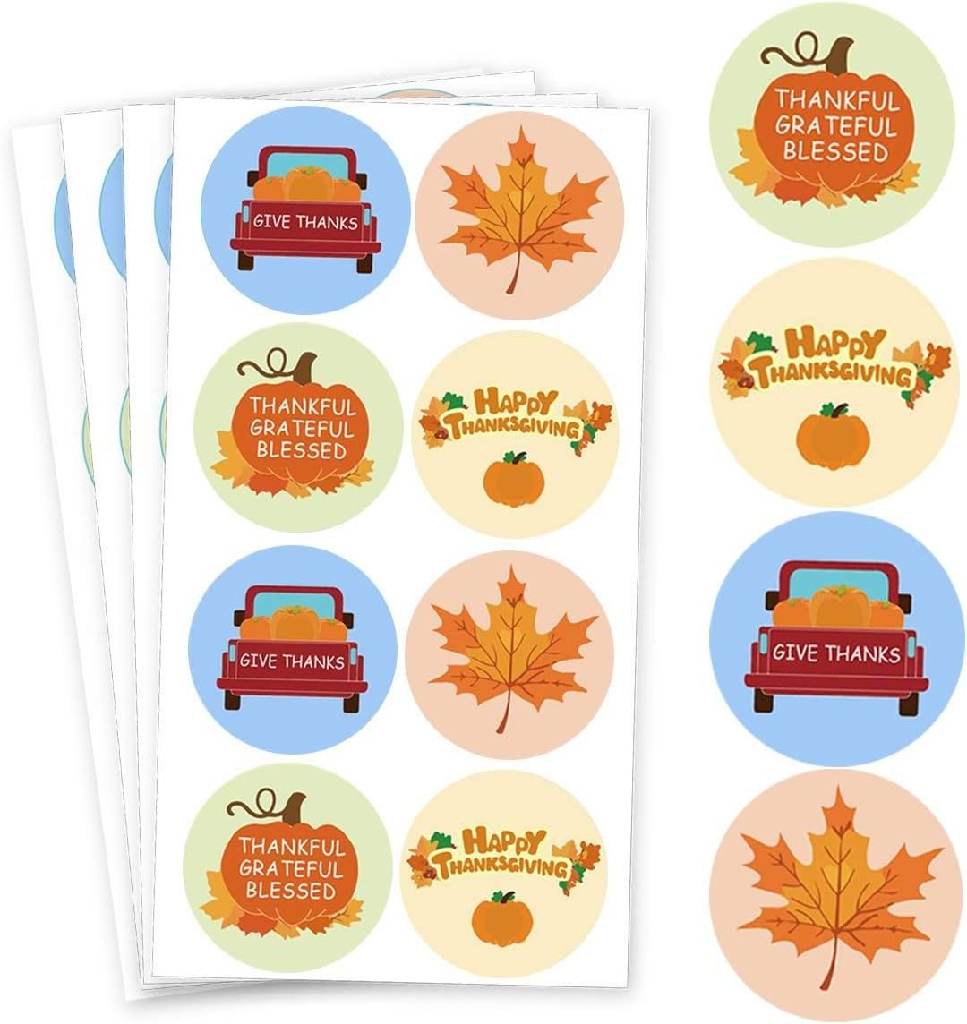 Autumn Pumpkin Truck Maple Leaves Buffalo Plaid Washi Masking Tape Stickers for Gift Wrapping Journals DIY Crafts Decorative