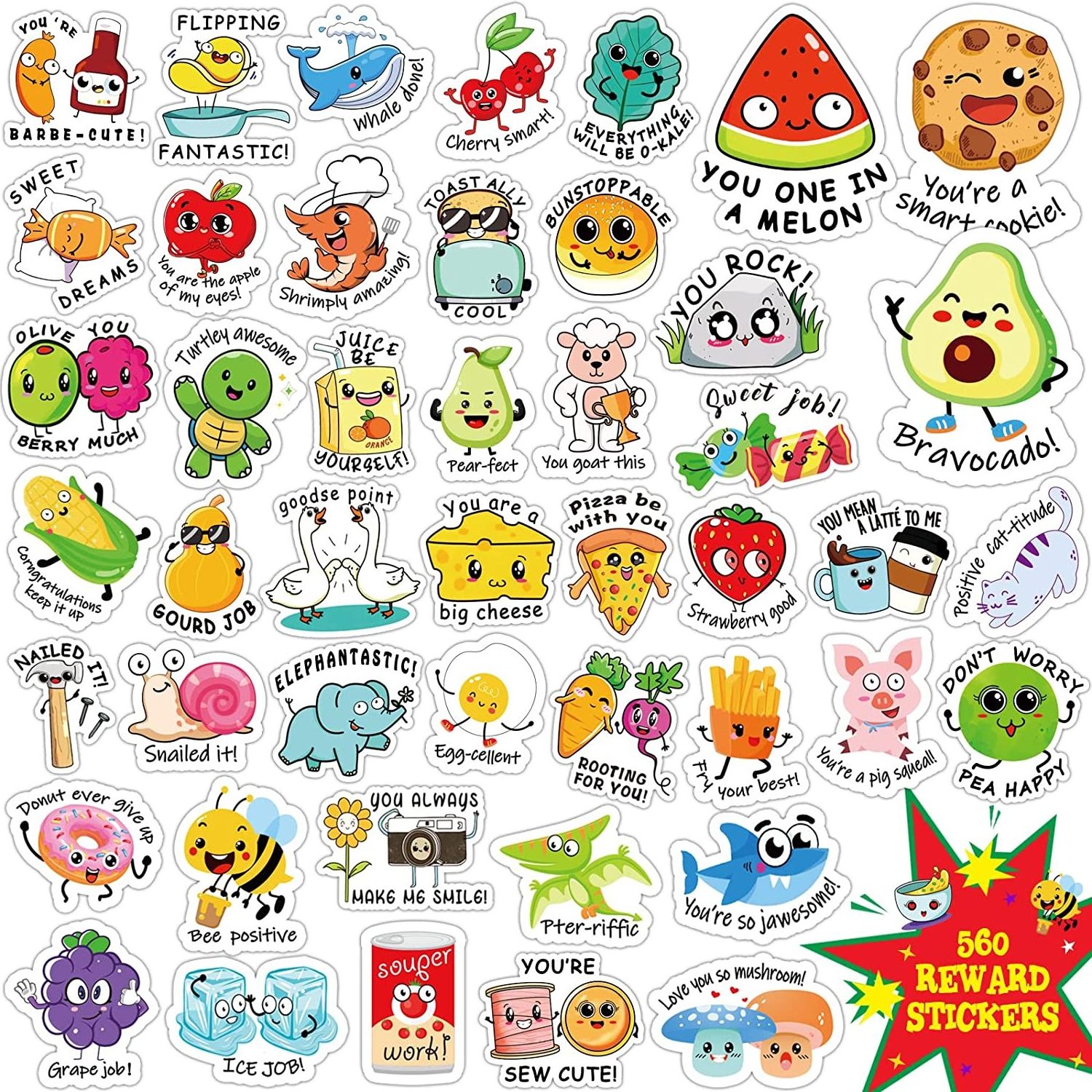 Cartoon Stickers Cute Animal Paper Stickers Kids Reward Sticker