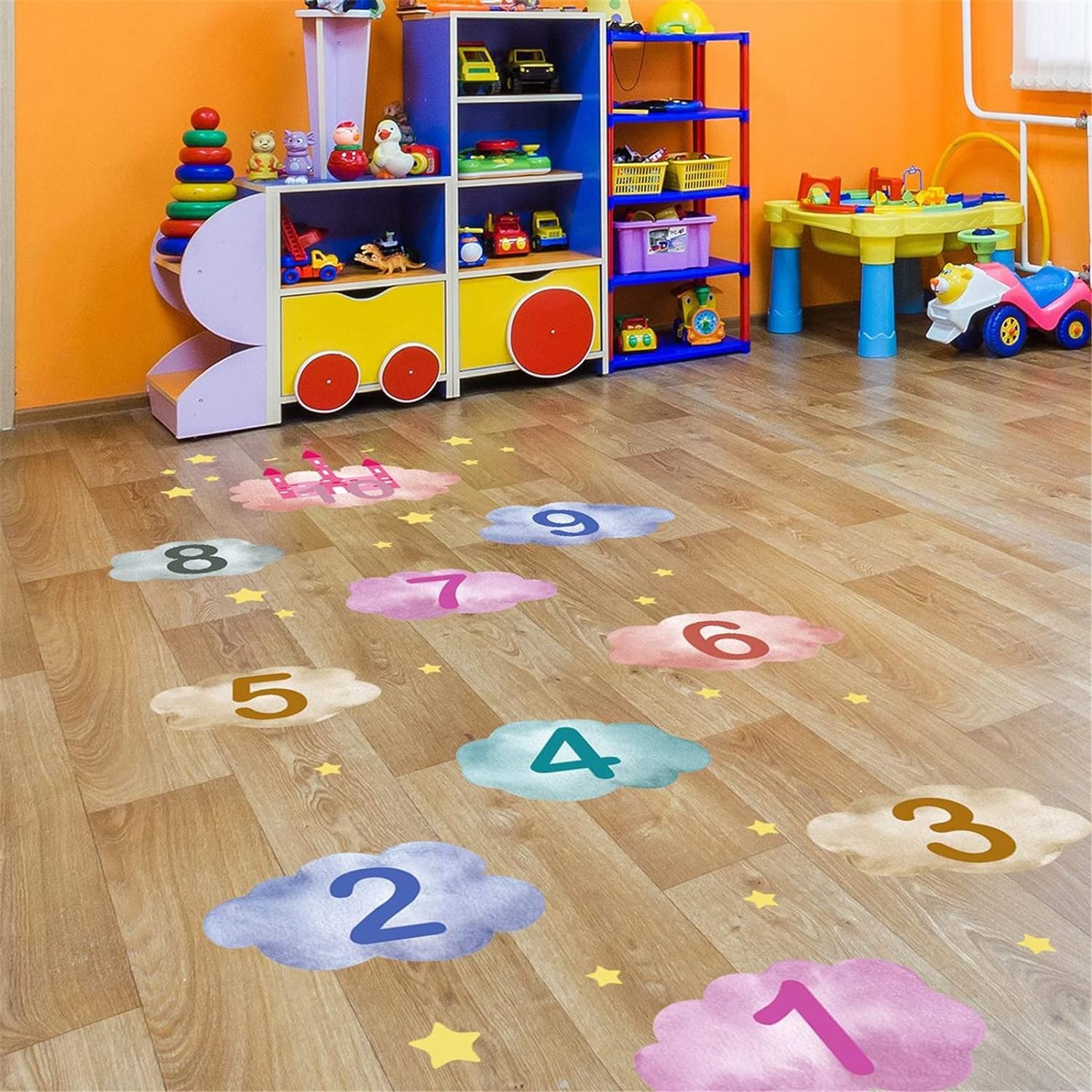 Kids Hopscotch Game Stickers for Classroom and  Home  Sensory Walk Decals