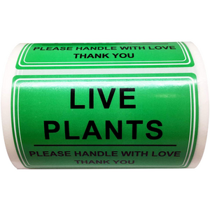 Custom Green Live Plants Please Handle with Love Fragile Shipping Labels Stickers