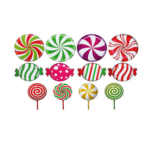 Peppermint Floor Stickers Colorful Candies Round Lollipop Floor Decals Stickers for Christmas Theme Birthday Wedding Party