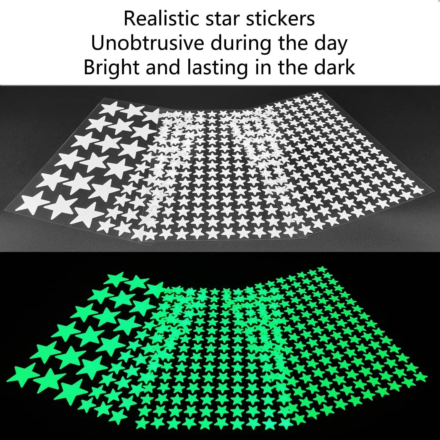 Lasting Glow in The Dark Star Stickers Glow Stickers for Ceiling and Wall Kids Luminous Stickers