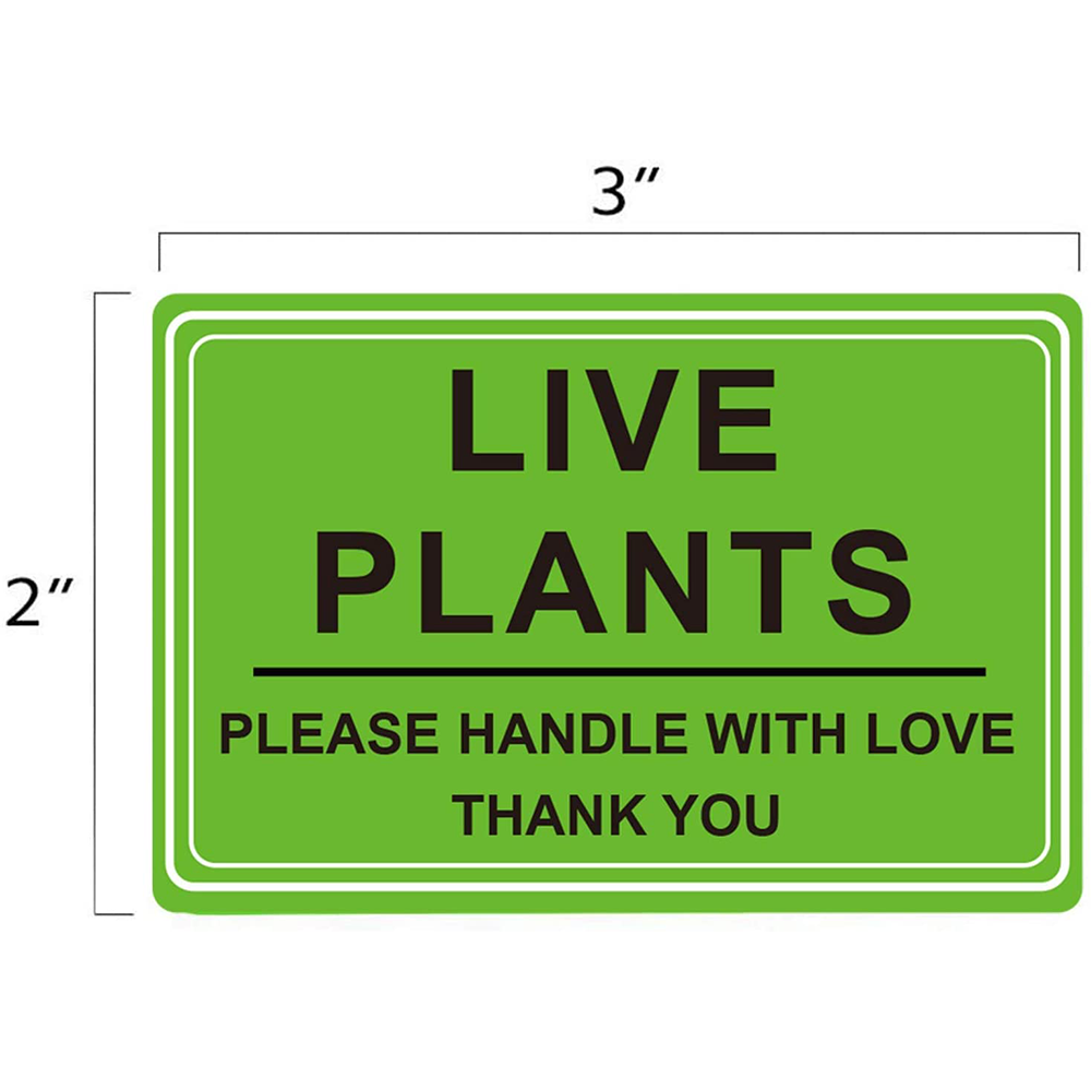 Custom Green Live Plants Please Handle with Love Fragile Shipping Labels Stickers