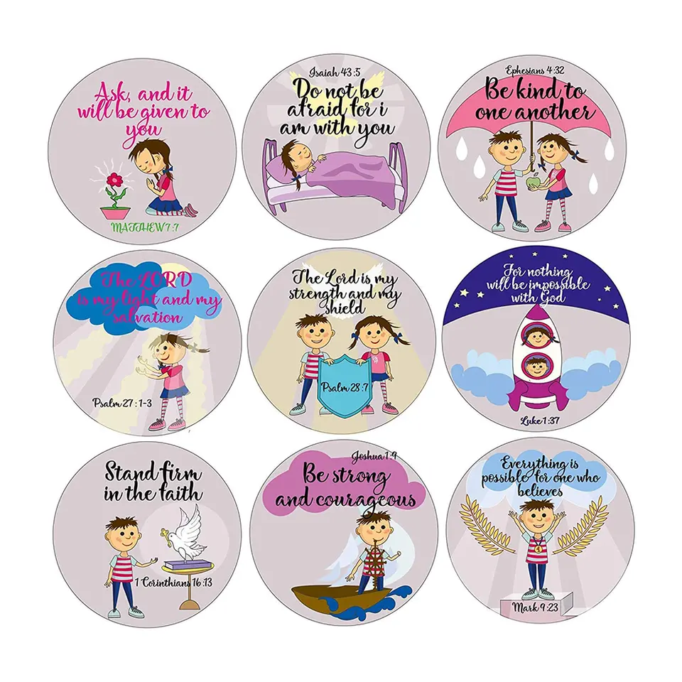 Christian Inspirational Sticker for School Kids Verse Bible Sticker with Motivation Quotes for Church