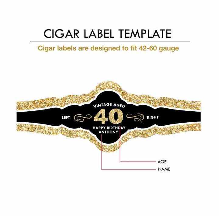 Custom Cigar Band Label  Party Favors - Gift Cigar band Celebration Happy Birthday Cigar Labels