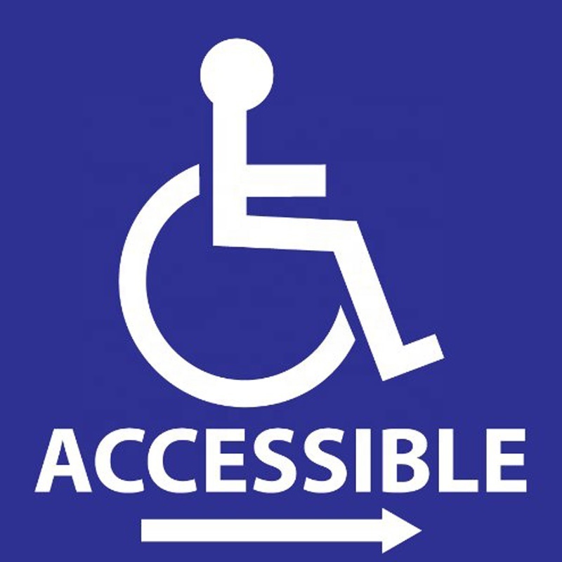 Access Sign Handicapped Disabled Sign | Self Adhesive Vinyl Decal Sticker | Pack of 4 Pcs