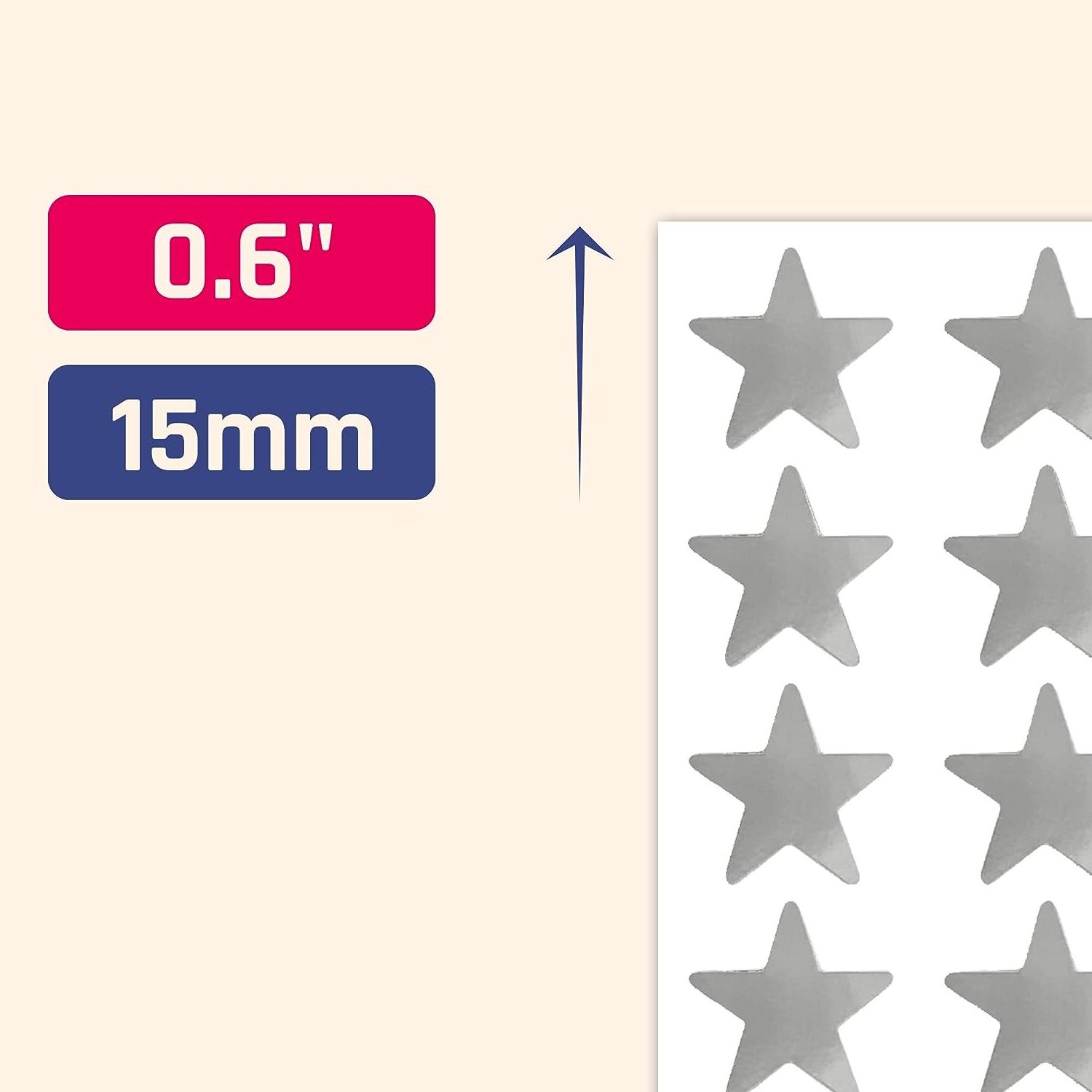 Silver Foil Star Metallic Stickers  for Kids Reward Gold Star Stickers for School Teacher Home Supplies Student Planner