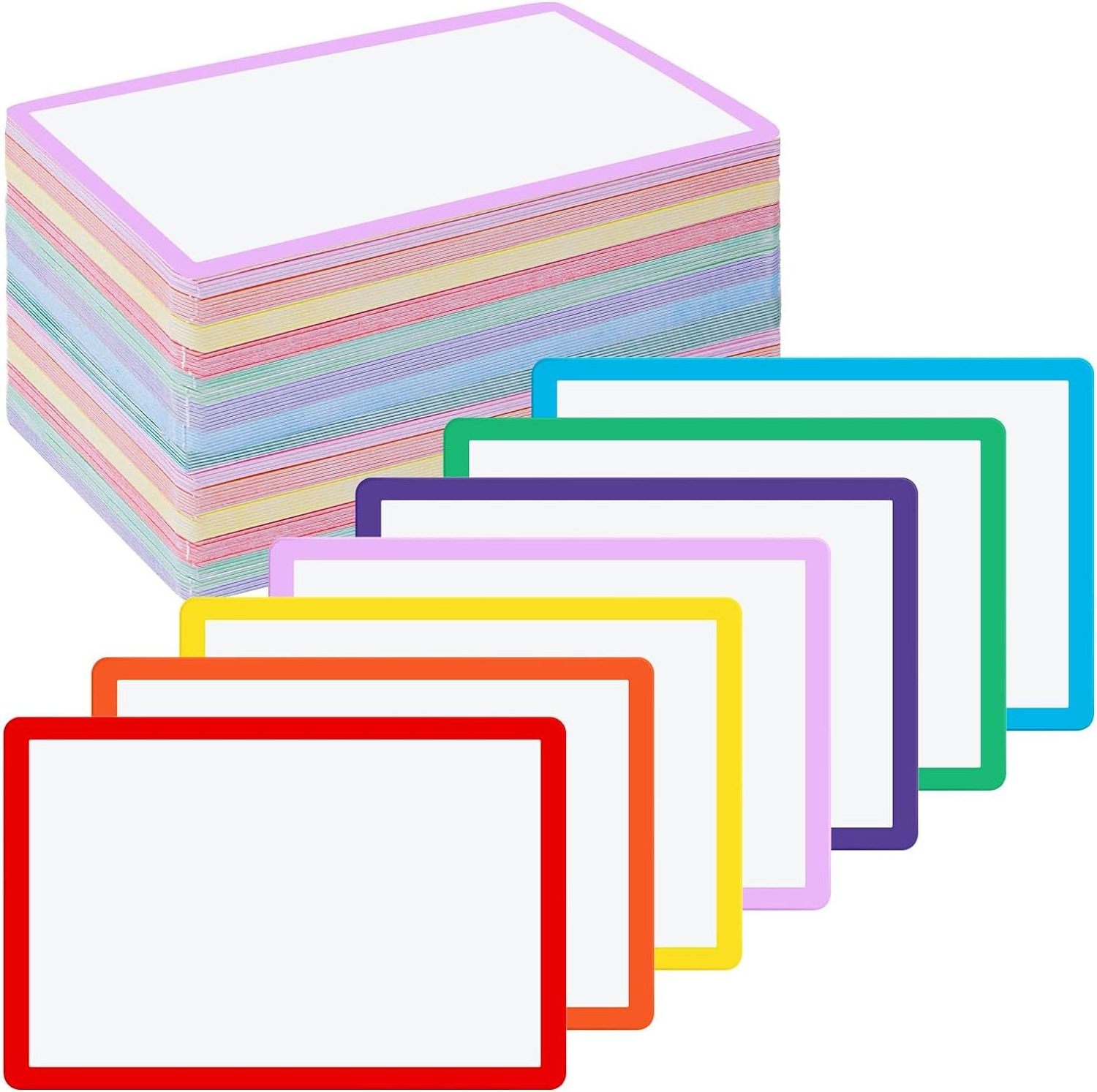 Laminated Blank Card School Dry Erase Index Cards Reusable Note Flash Sheets Game Cards for Office