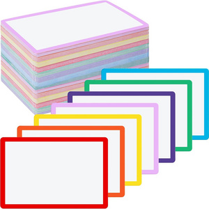 Laminated Blank Card School Dry Erase Index Cards Reusable Note Flash Sheets Game Cards for Office