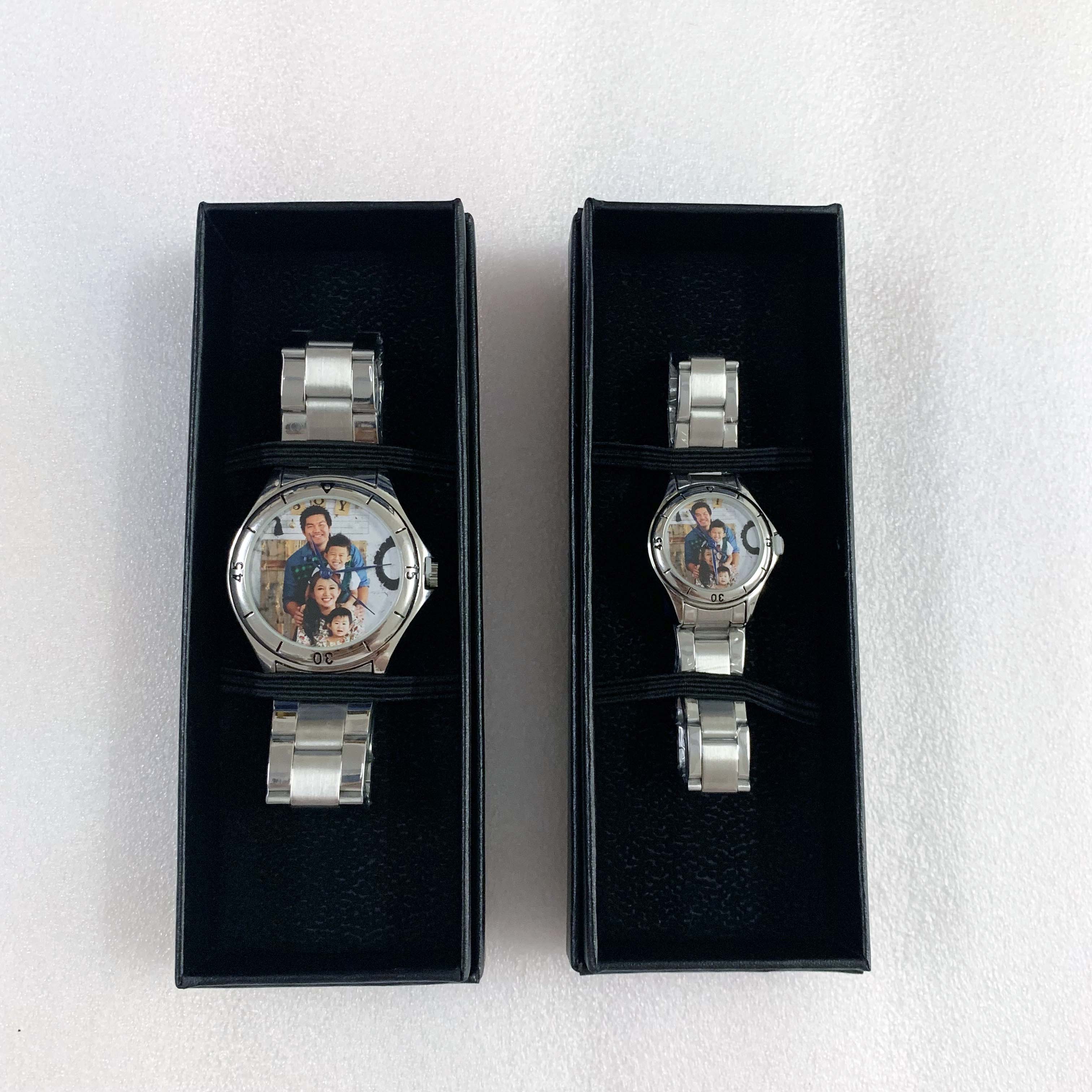 Couple Sublimation Blank Watches Blank Dial White Watch Disassembled Spare Parts Shipping Stainless Steel Band