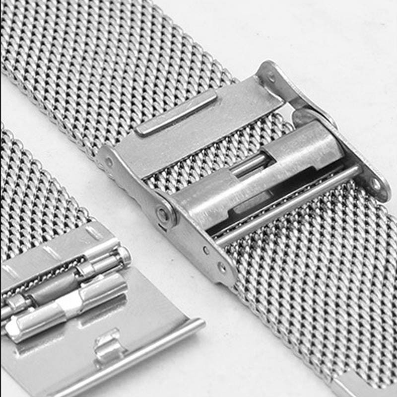 20mm 18mm Stainless Steel Mesh Strap Logo Engraved Watch Part Watch Band