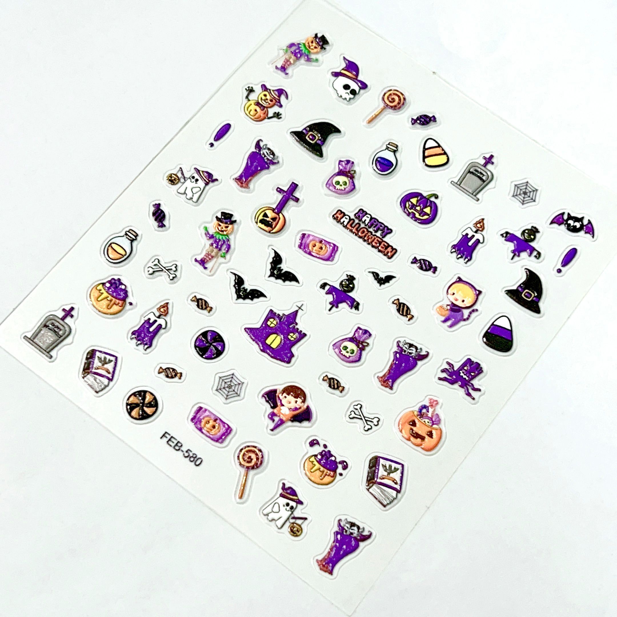 Halloween Nail Sticker Bat Skull 5d Nail Decals Drop Shipping