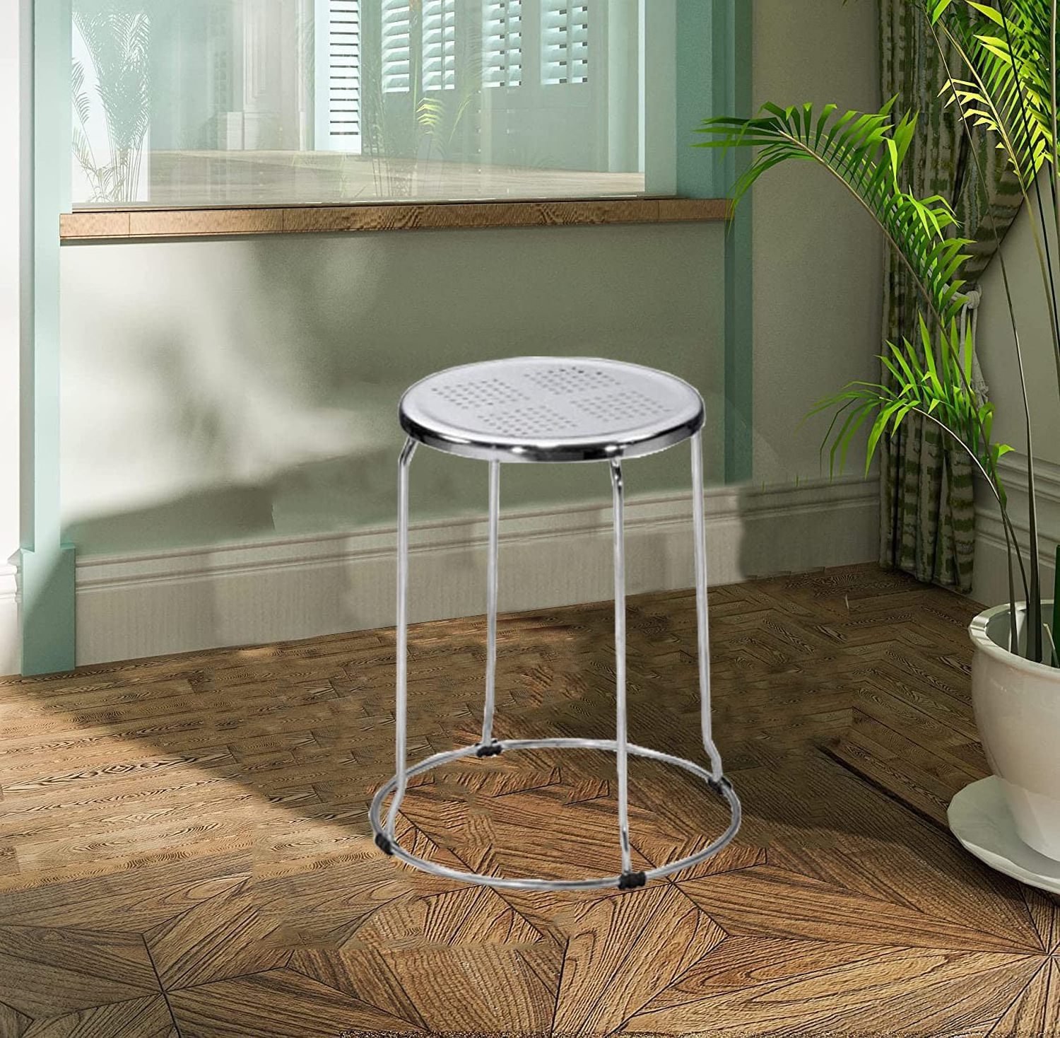 Stainless Steel Enamel Sitting Chair Metal Stool Factory Customized Living Room Furniture Sitting And Display Stool Fecal Stool