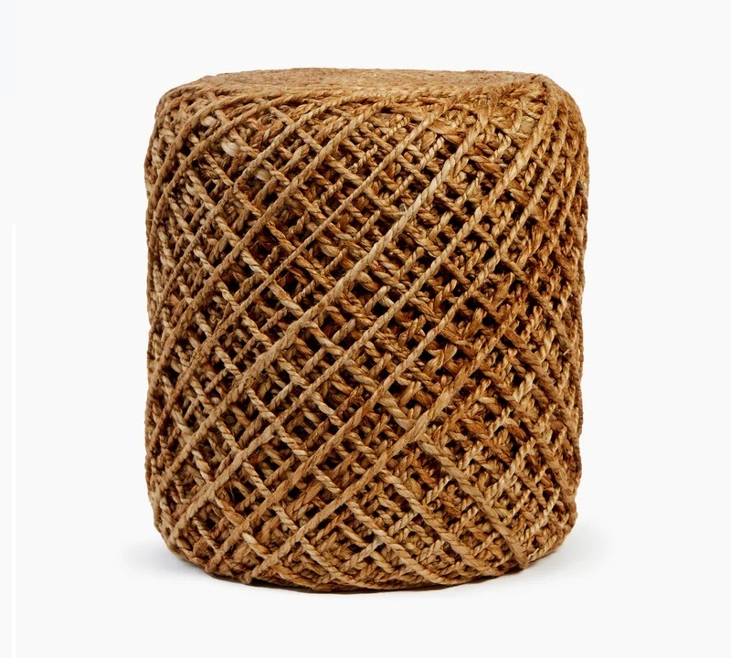 COTTON DYED COLOUR HANDMADE COTTON FABRIC KNITTED POUF OTTOMAN FOR LIVING ROOMS STOOL AND OTTOMANS EUROPEAN AND AMERICAN STYLE