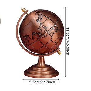 High quality Metal Globe Aluminium Copper Color Other Home Decor World Map Earth Desk Globes