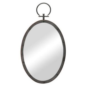 Target World Oval Rustic Bronze Iron Metal Mirror with Hanging Ring for Wall Industrial Home Decor