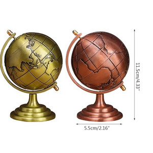 Decorative Globe on black Stand geography antique metal aluminium base custom design home decor