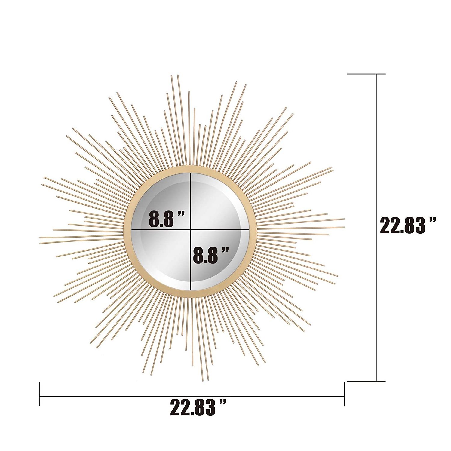 Wire Customized Round Cheval Glass Framed Mirror Decorative Idea Elegant Wall Mounted Framed mirror Gold Plated On Sale