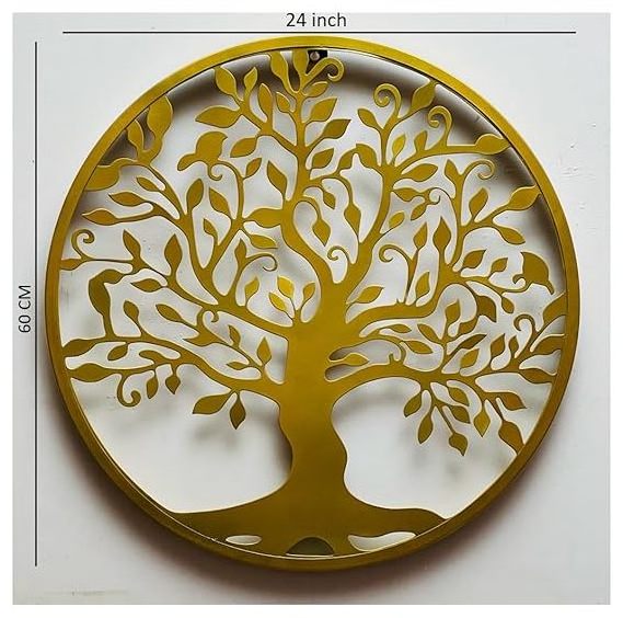 Metal High quality Round circle tree wall art decoration