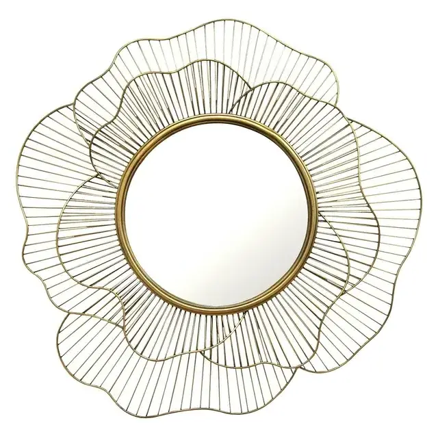 2021 Hot Sale Round Minimalist Wall Mirror with Stainless Steel Frame